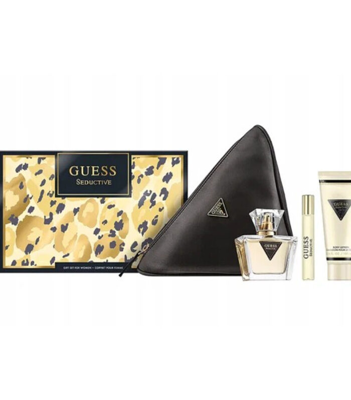 Guess Seductive Noir Gift Set for Women – Eau de Toilette 75ml + Body Lotion 100ml + 15ml Travel Size + Pouch