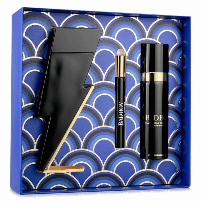 Bad Boy Gift Set for Men by Carolina Herrera – Eau de Toilette 100ml + Deodorant 100ml + Mini EDT 10ml