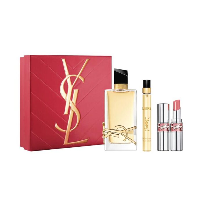 Yves Saint Laurent Libre EDP 90ML + 10ML + Lipstick 44Perfume Set for Her